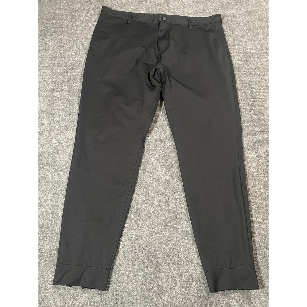 Rhone Pants Mens 38 Black Performance Athletic Tapered Stretch Zip Ankle Transit